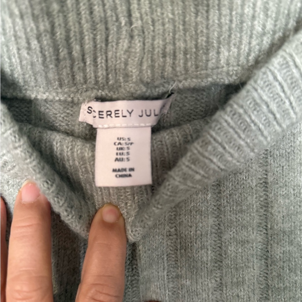 Sincerely Jules whide leg warm pants in Light Gray/green ish - Picture 3 of 4